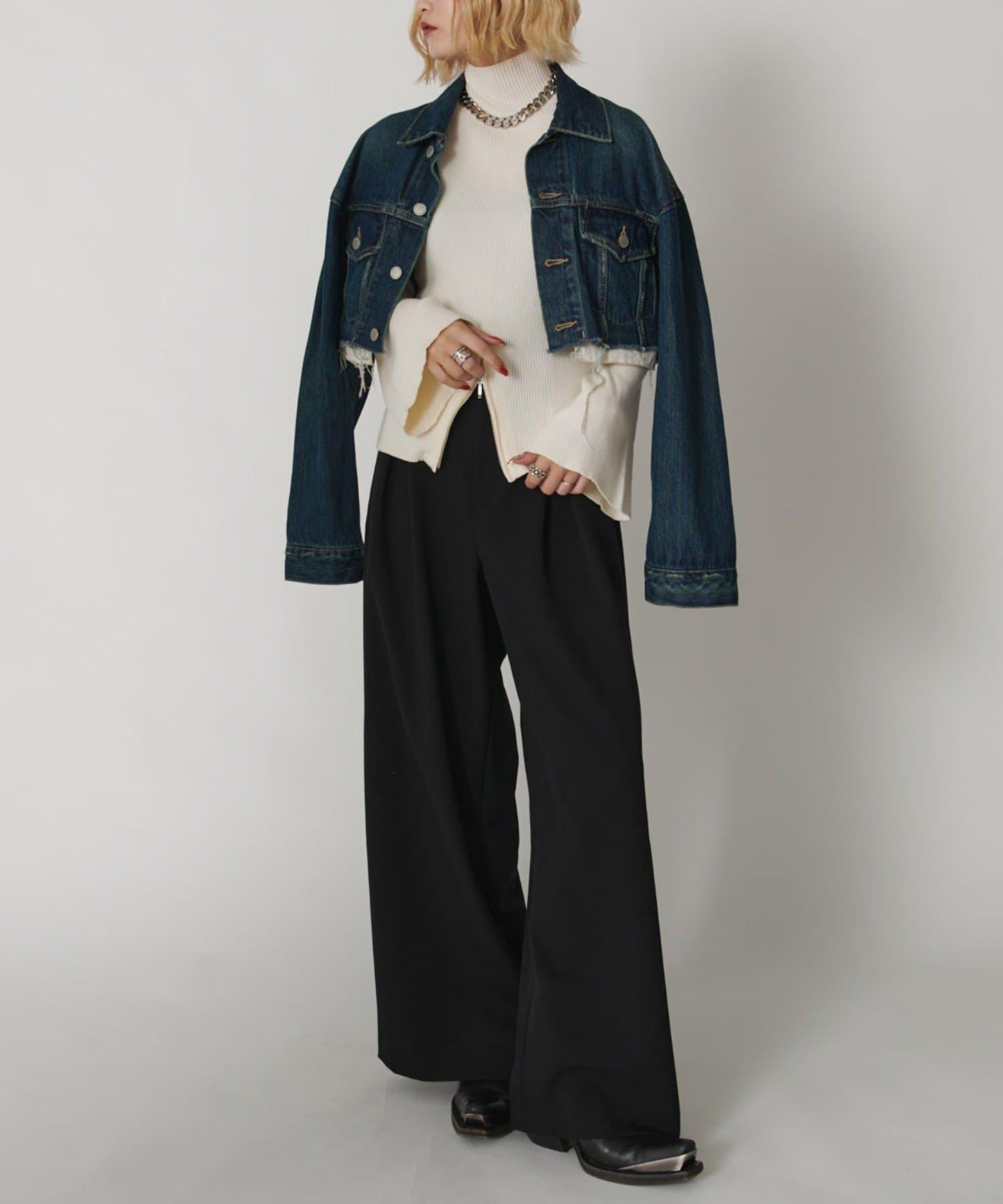 2WAY喇叭袖針織衫