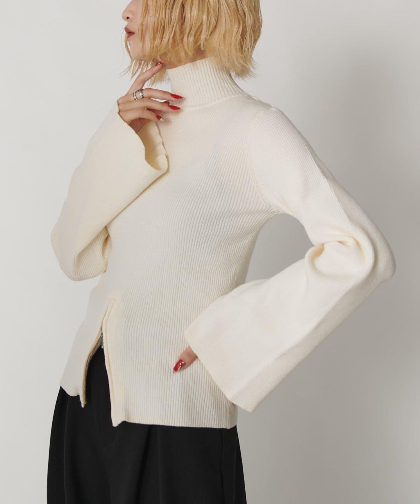 2WAY喇叭袖針織衫