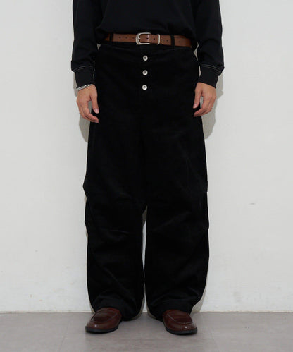 寬鬆燈芯絨闊腿褲