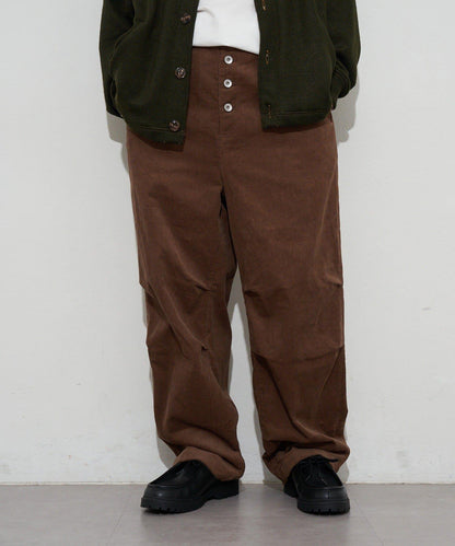 寬鬆燈芯絨闊腿褲