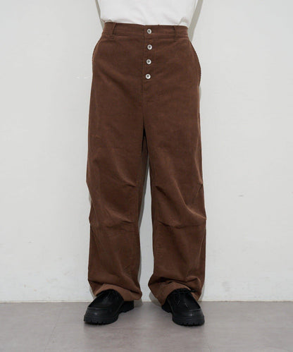 寬鬆燈芯絨闊腿褲