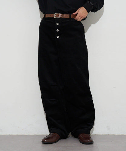 寬鬆燈芯絨闊腿褲