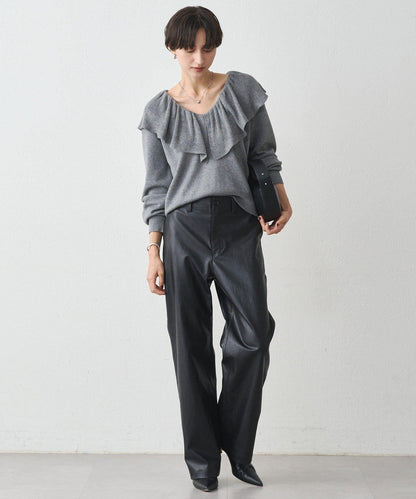 荷葉邊領針織衫