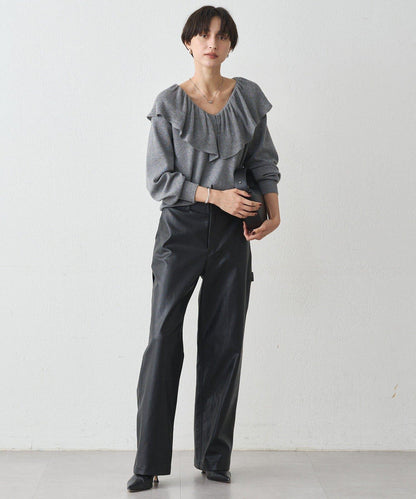 荷葉邊領針織衫