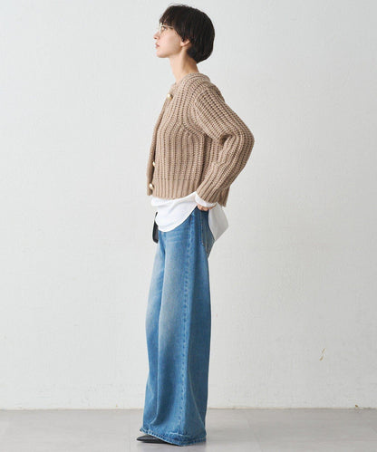 金色紐釦針織開衫