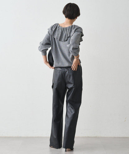 荷葉邊領針織衫