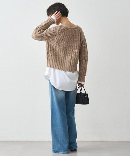 金色紐釦針織開衫