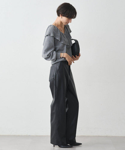 荷葉邊領針織衫