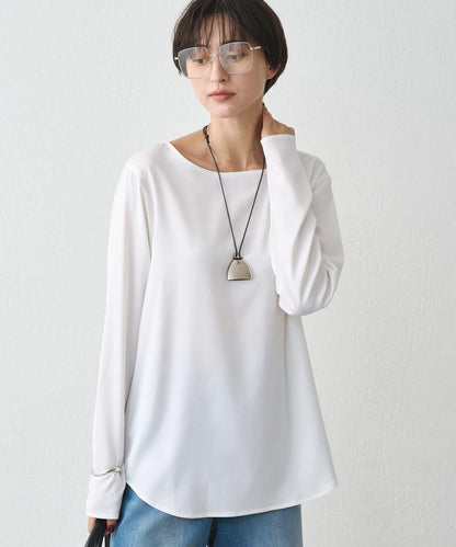 緞面長袖T恤襯衫