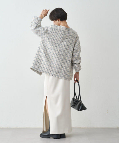 開衩緞面修身半身裙