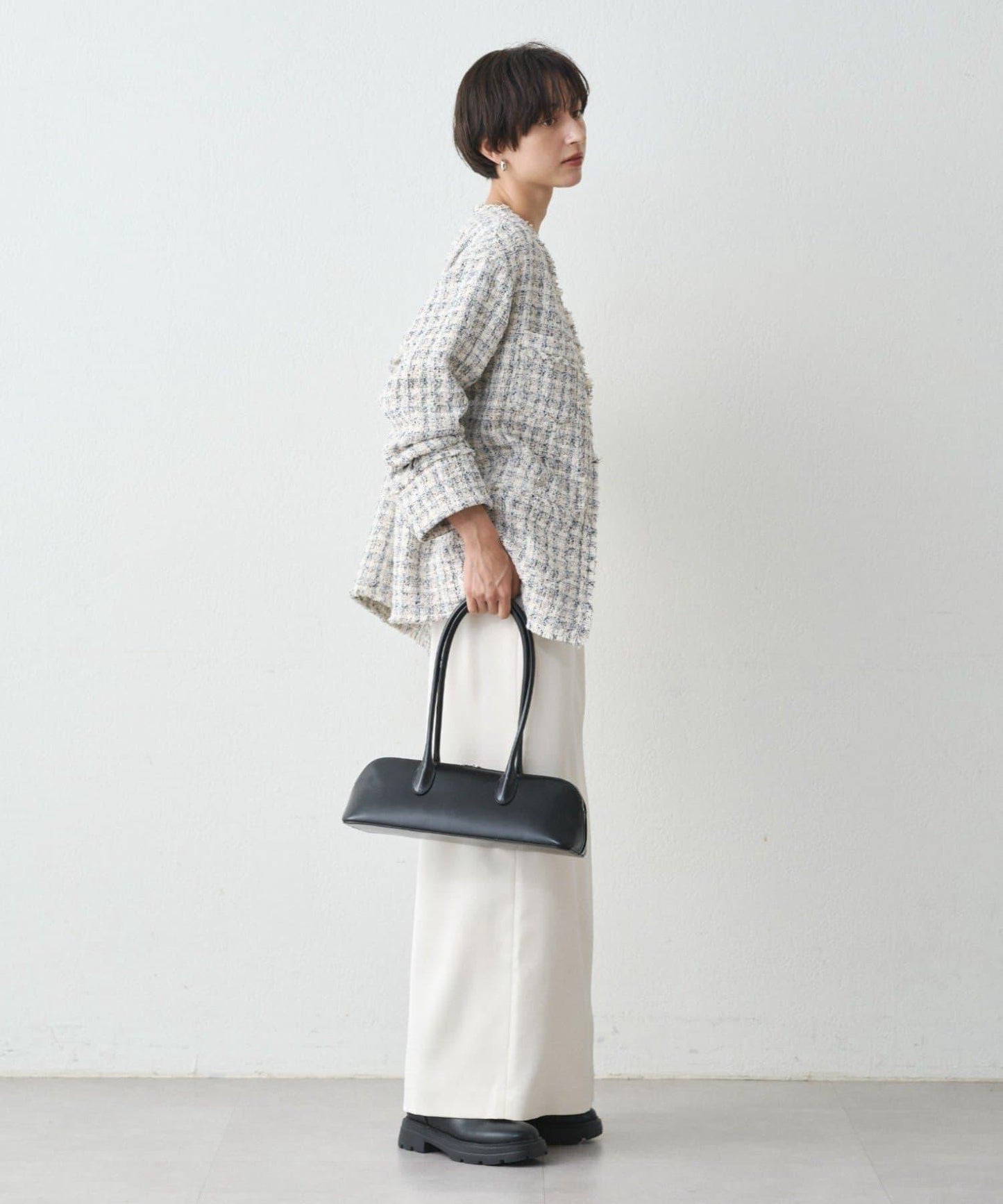 開衩緞面修身半身裙