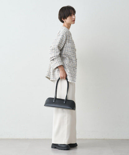 開衩緞面修身半身裙