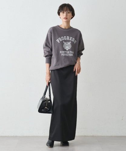 開衩緞面修身半身裙