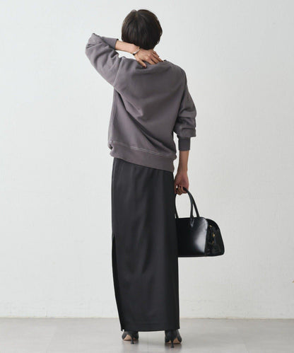 開衩緞面修身半身裙