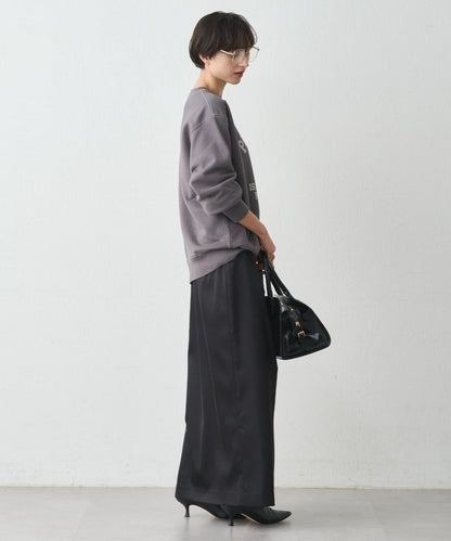 開衩緞面修身半身裙