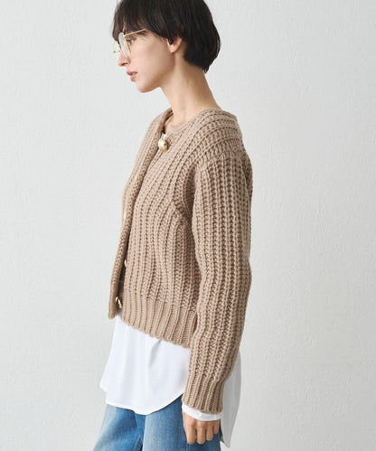 金色紐釦針織開衫