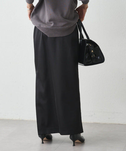 開衩緞面修身半身裙