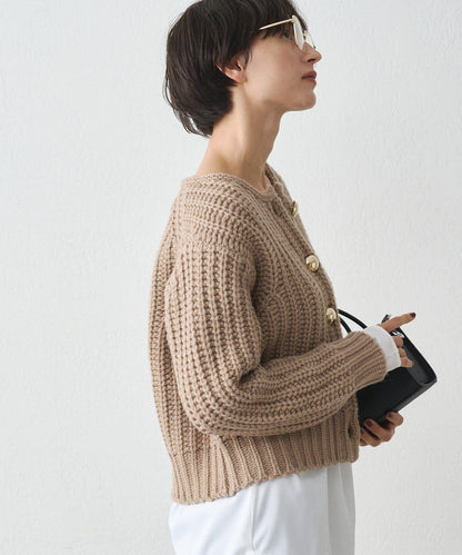 金色紐釦針織開衫