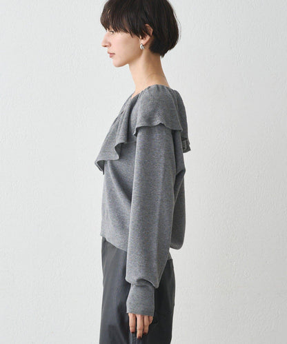 荷葉邊領針織衫