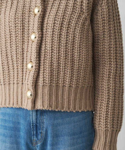 金色紐釦針織開衫