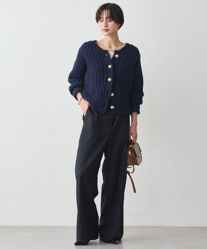 金色紐釦針織開衫