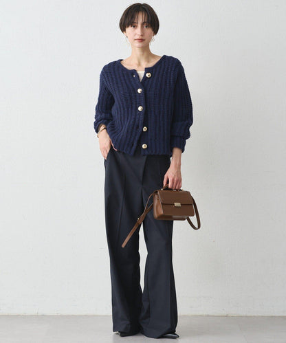 金色紐釦針織開衫