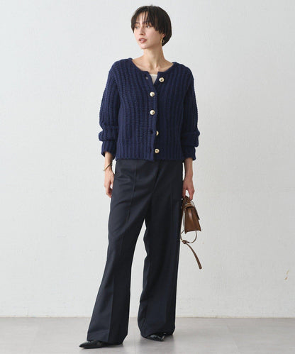 金色紐釦針織開衫