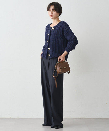 金色紐釦針織開衫