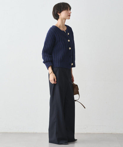 金色紐釦針織開衫