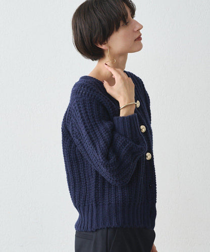 金色紐釦針織開衫