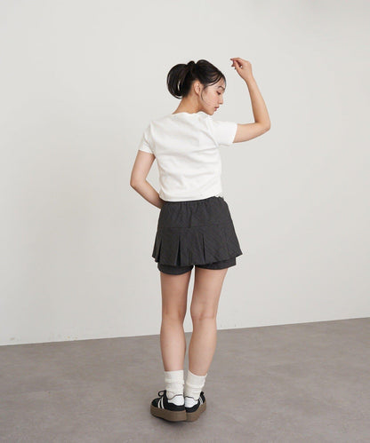 帶腰帶盒褶裙褲