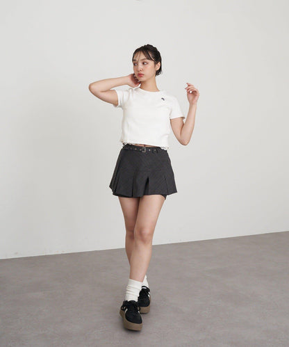 帶腰帶盒褶裙褲