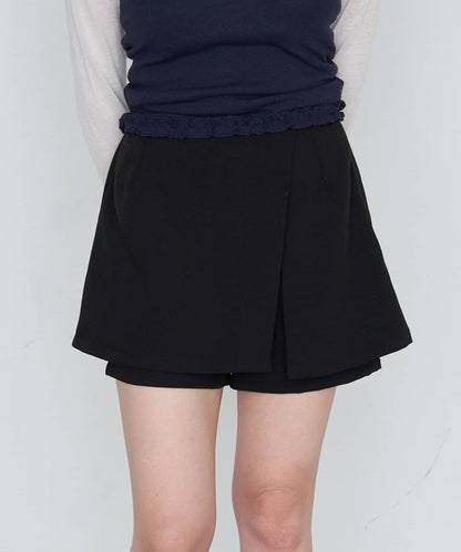 【RAY CASSIN】開衩疊穿半身裙褲