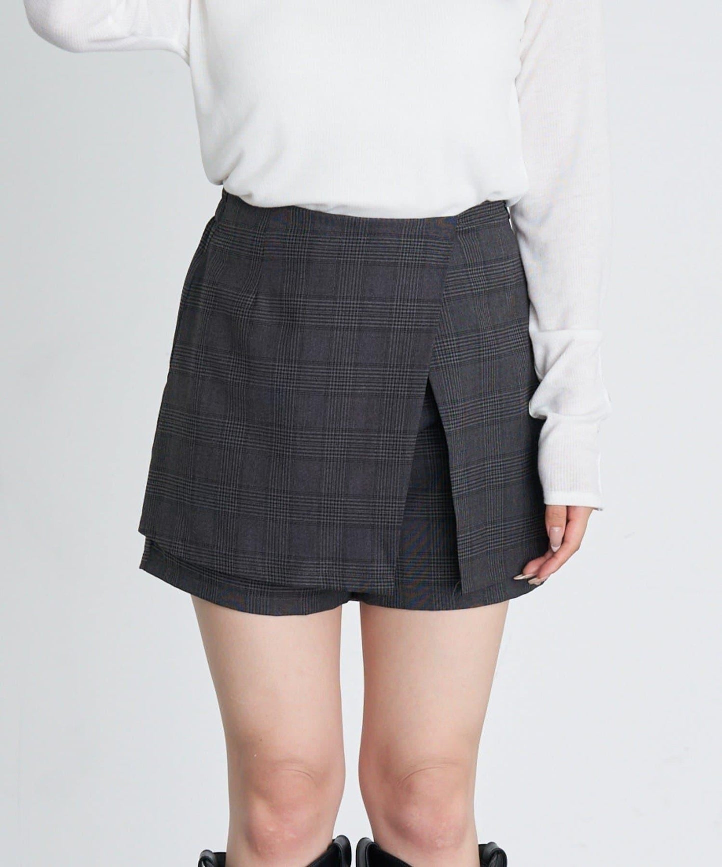 【RAY CASSIN】開衩疊穿半身裙褲