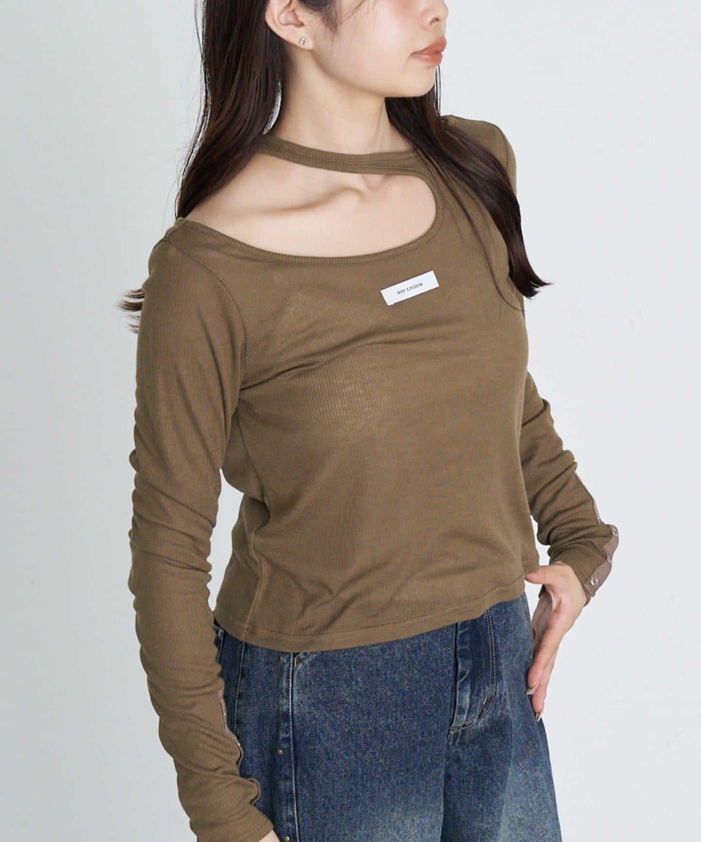 設計感透視長袖T恤