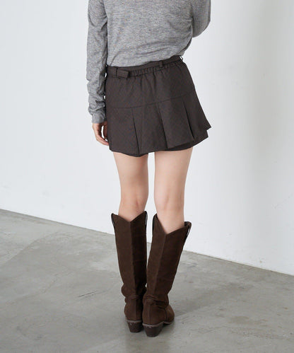 帶腰帶盒褶裙褲