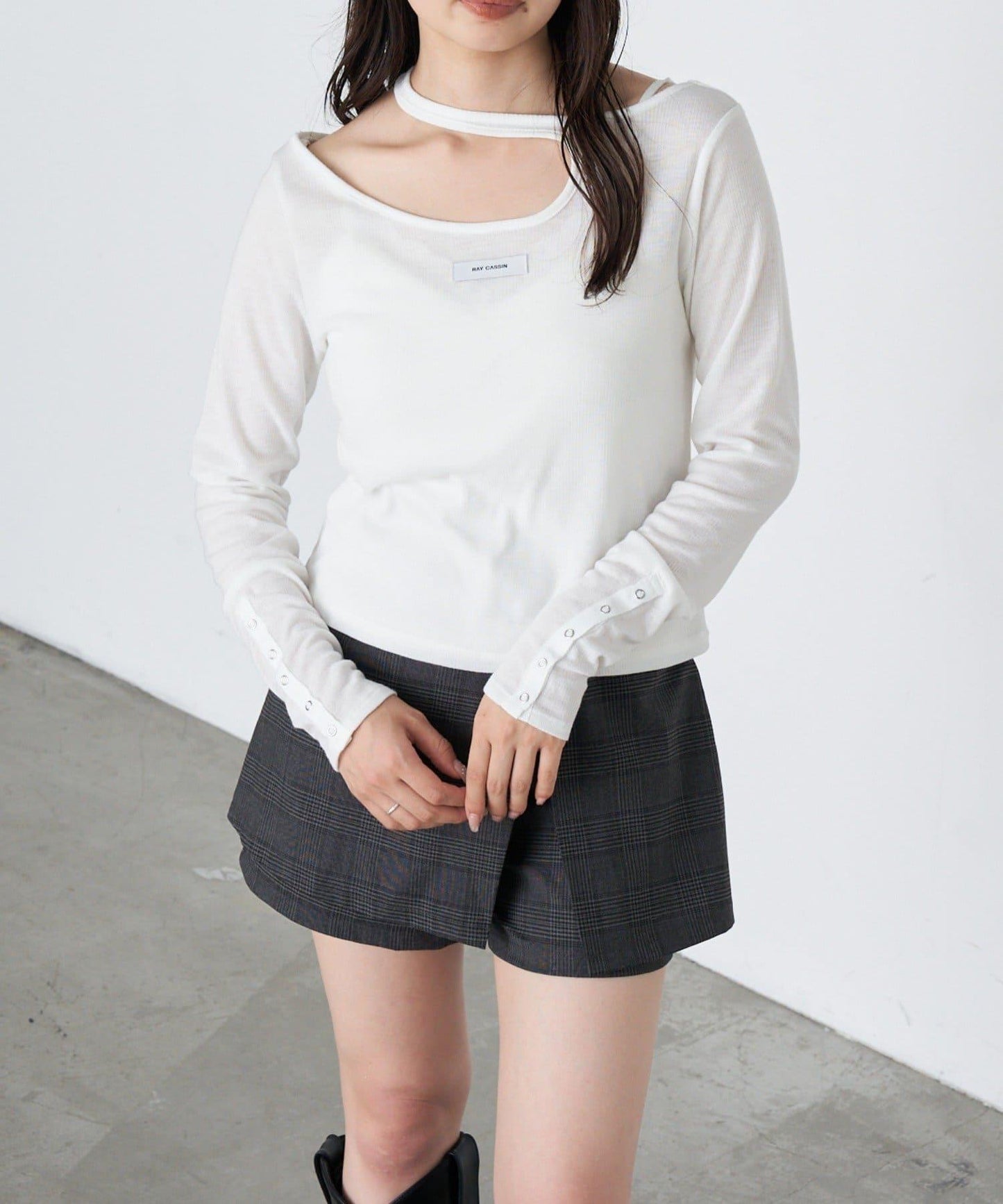 設計感透視長袖T恤