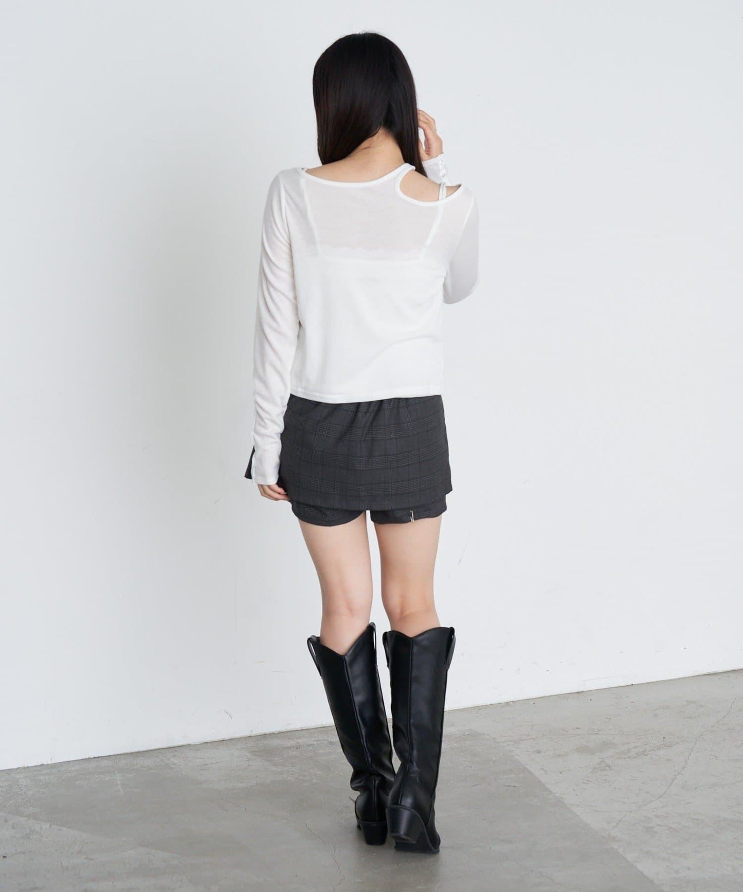 設計感透視長袖T恤