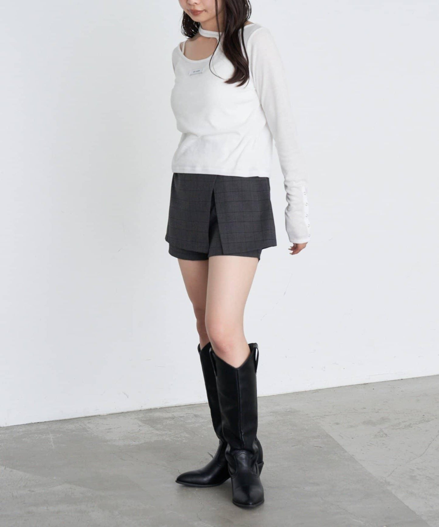 設計感透視長袖T恤