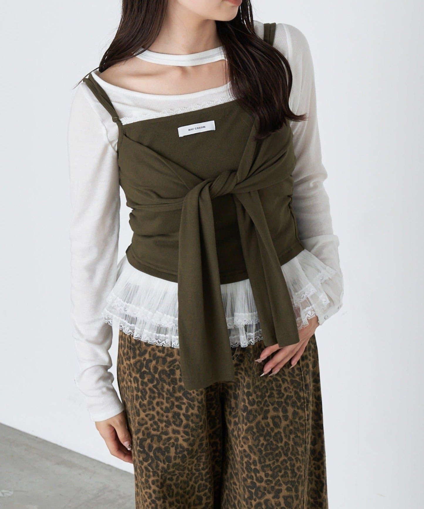 設計感透視長袖T恤