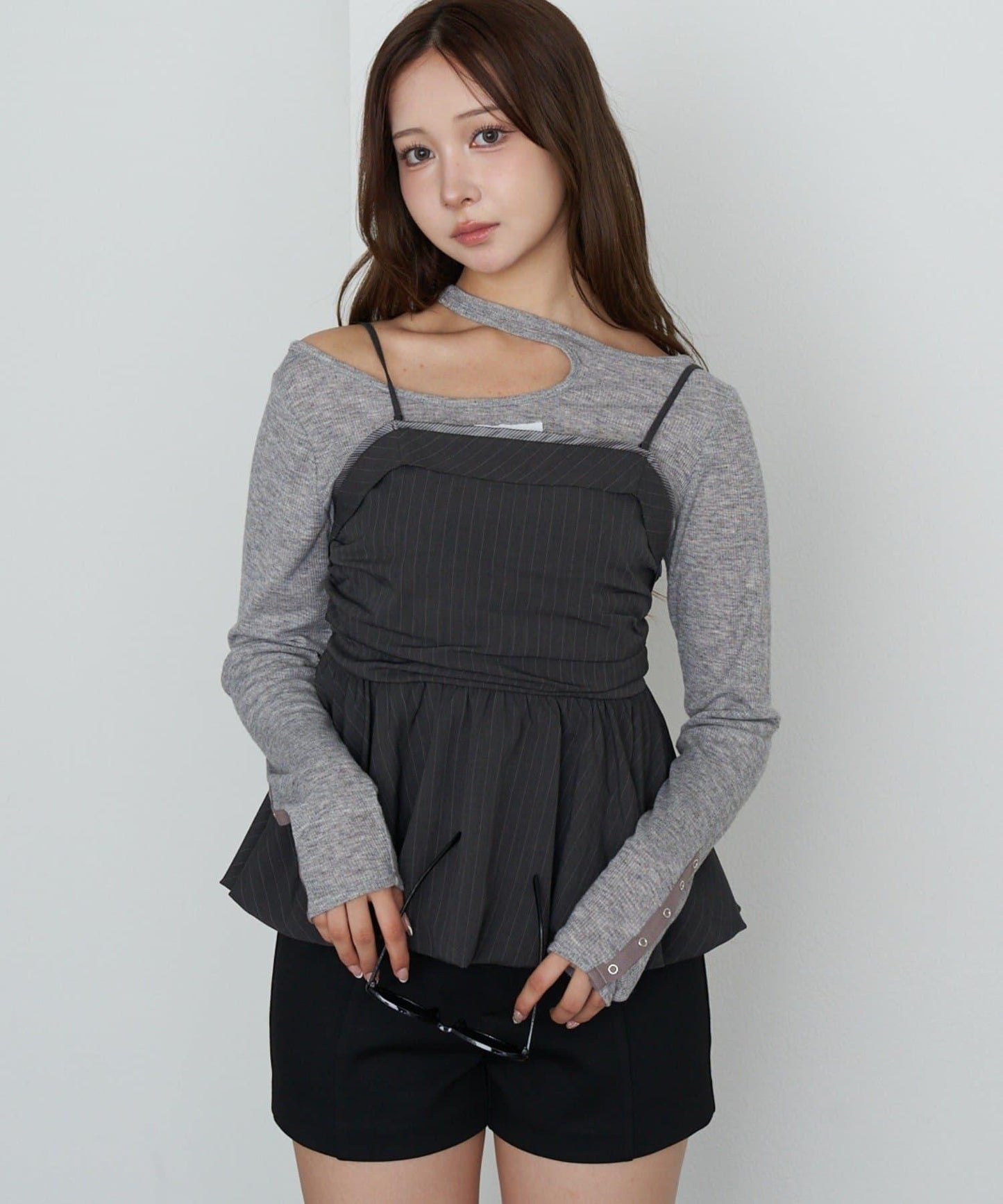 設計感透視長袖T恤