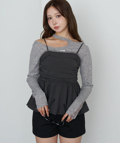 設計感透視長袖T恤