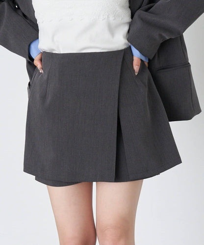 【RAY CASSIN】開衩疊穿半身裙褲