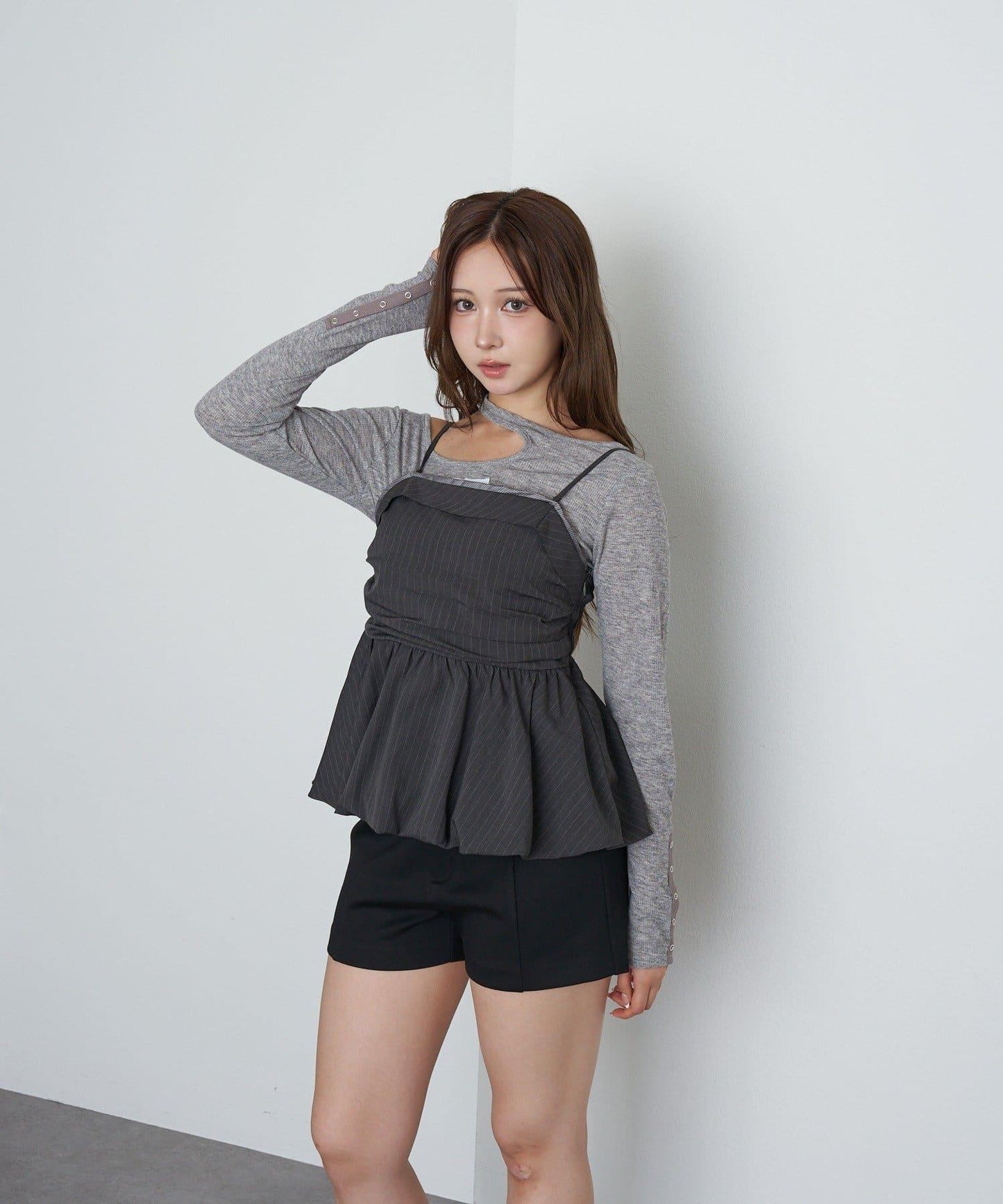 設計感透視長袖T恤