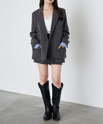 【RAY CASSIN】開衩疊穿半身裙褲