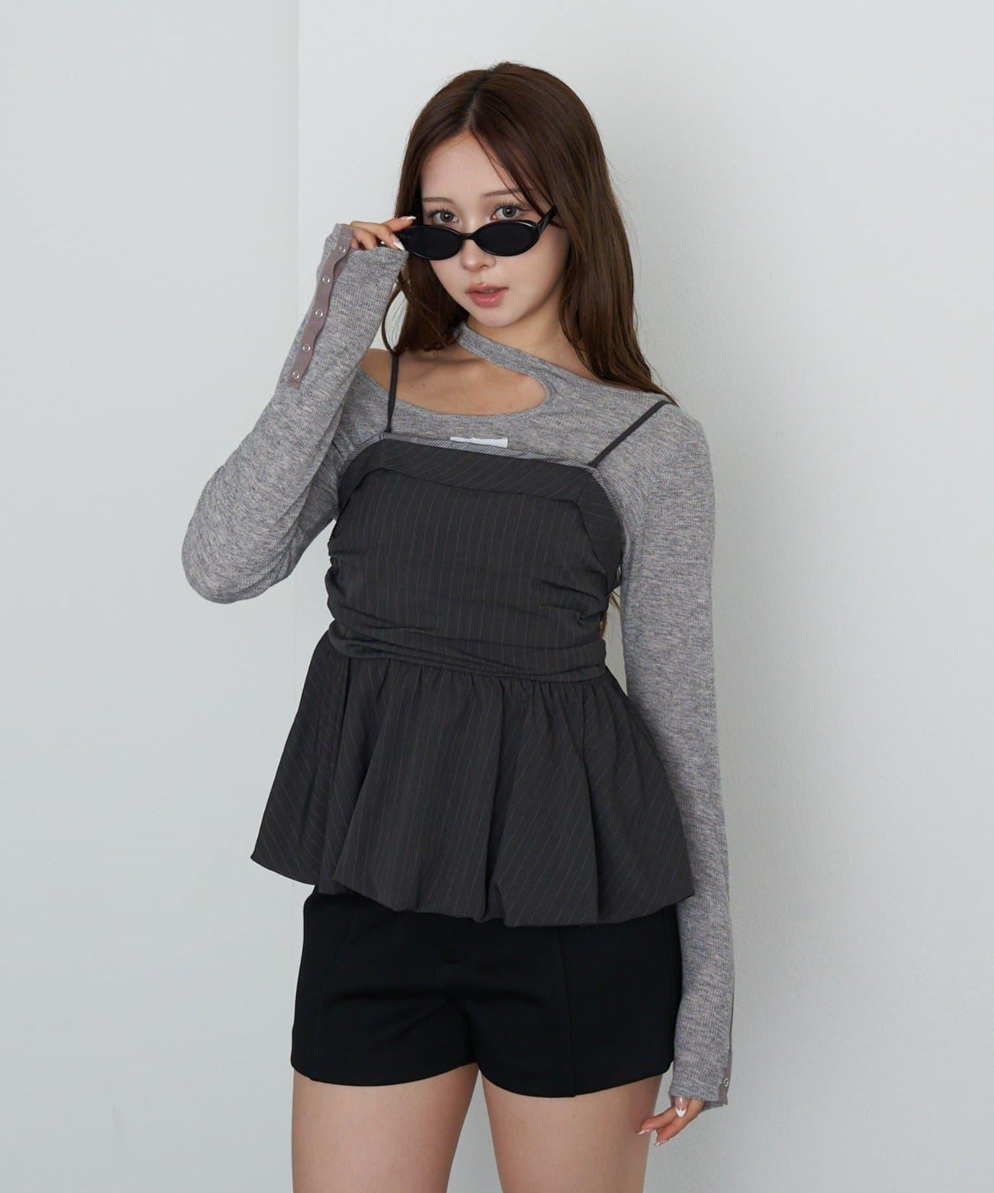 設計感透視長袖T恤