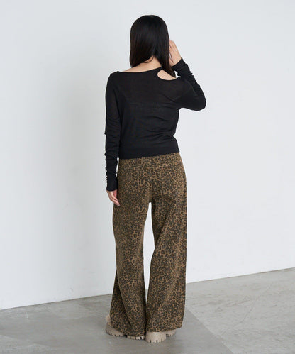 設計感透視長袖T恤