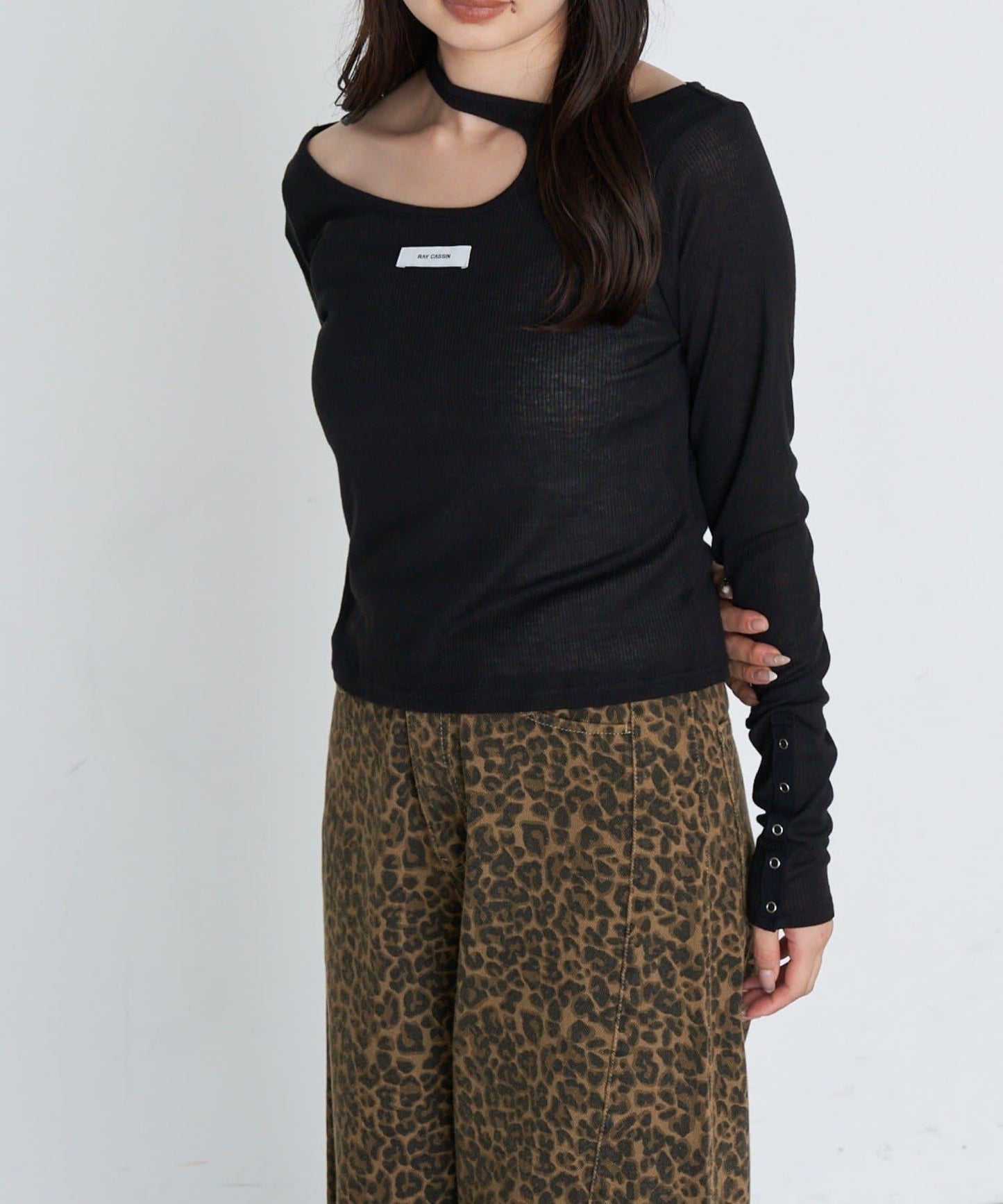 設計感透視長袖T恤