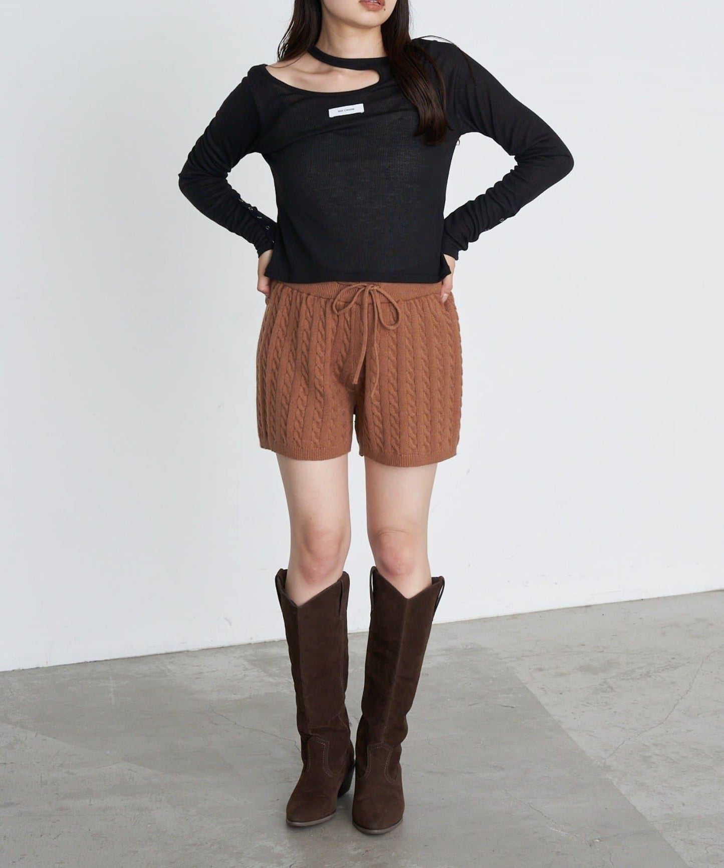 設計感透視長袖T恤