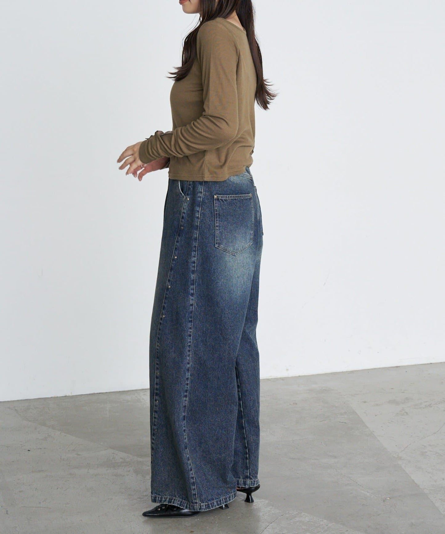 設計感透視長袖T恤